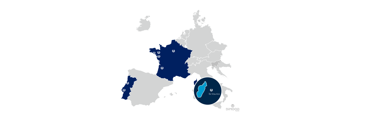 Les agences du Groupe Dimood en France et à l'international