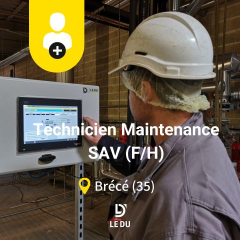 Recrutement: Technicien de Maintenance SAV F/H chez LE DU à Brécé