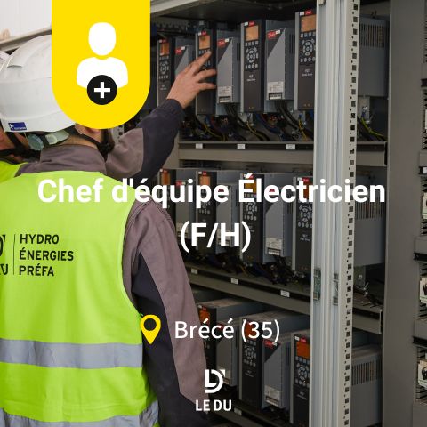 Recrutement: Chef d'équipe électricien  F/H chez LE DU à Brécé