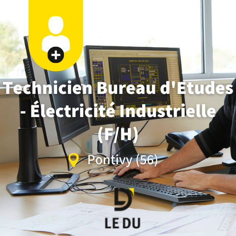 Recrutement: Technicien Bureau d'Etudes - Electricité Industrielle F/H chez LE DU à Pontivy