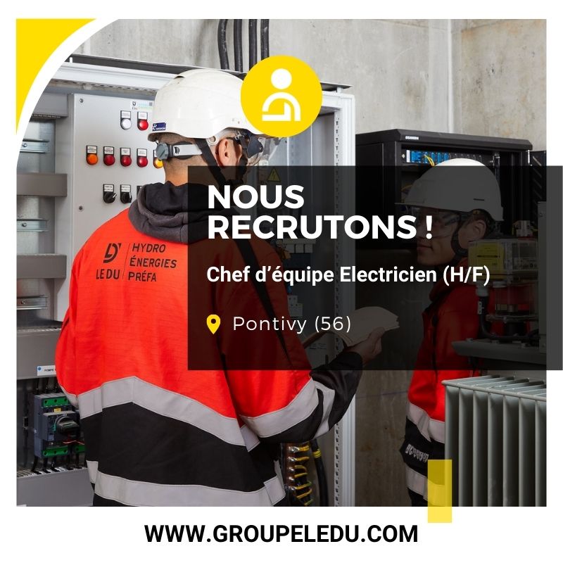 Recrutement: Chef d'équipe électricien F/H chez LE DU à Pontivy