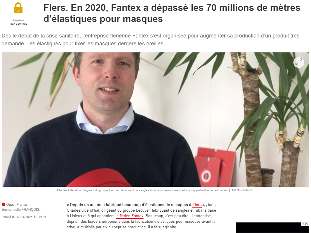 Article de presse Ouest France Flers 04/2021