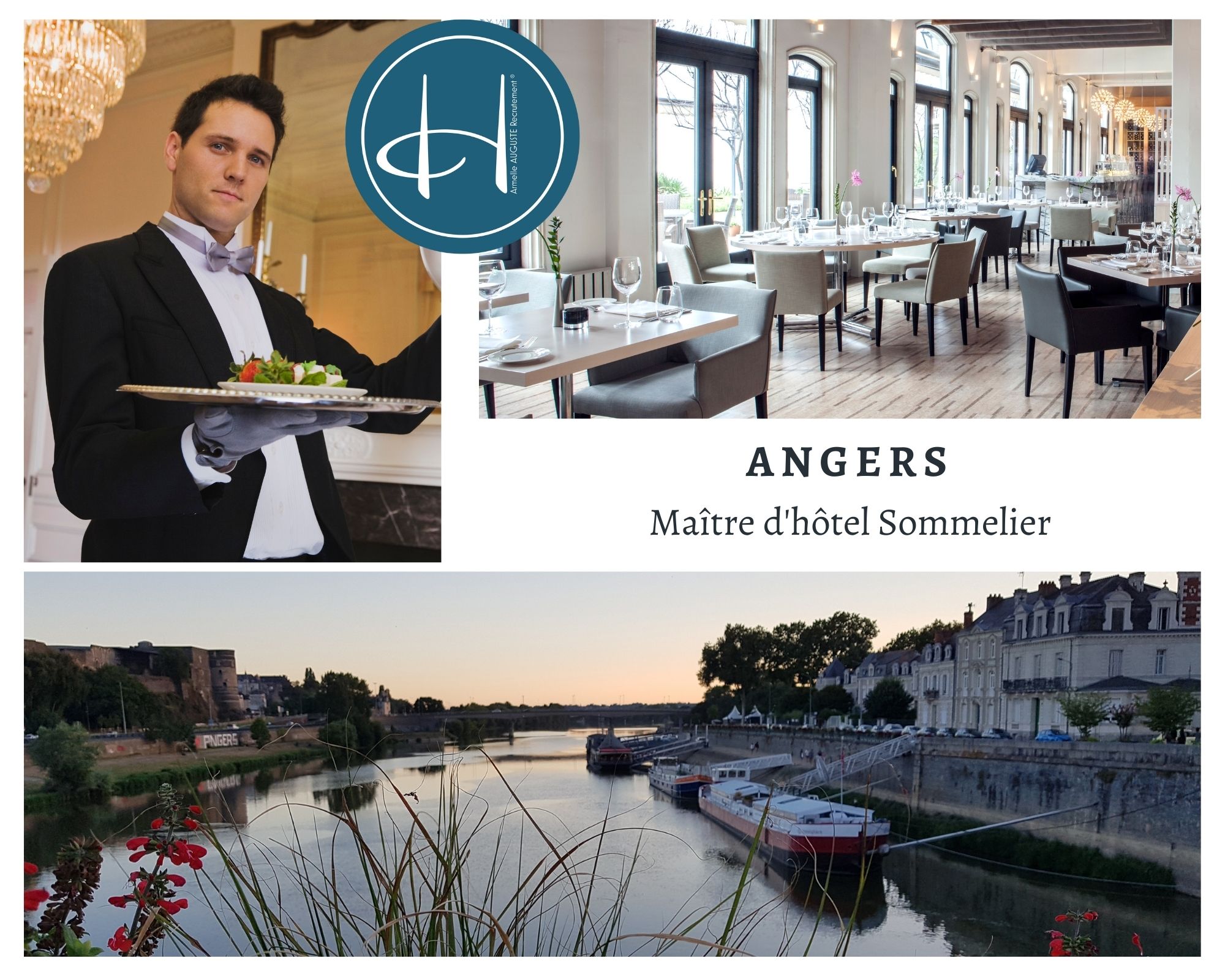 Recrutement: Maître d'hôtel Sommelier Château hôtel F/H chez Armelle AUGUSTE Recrutement® à Angers