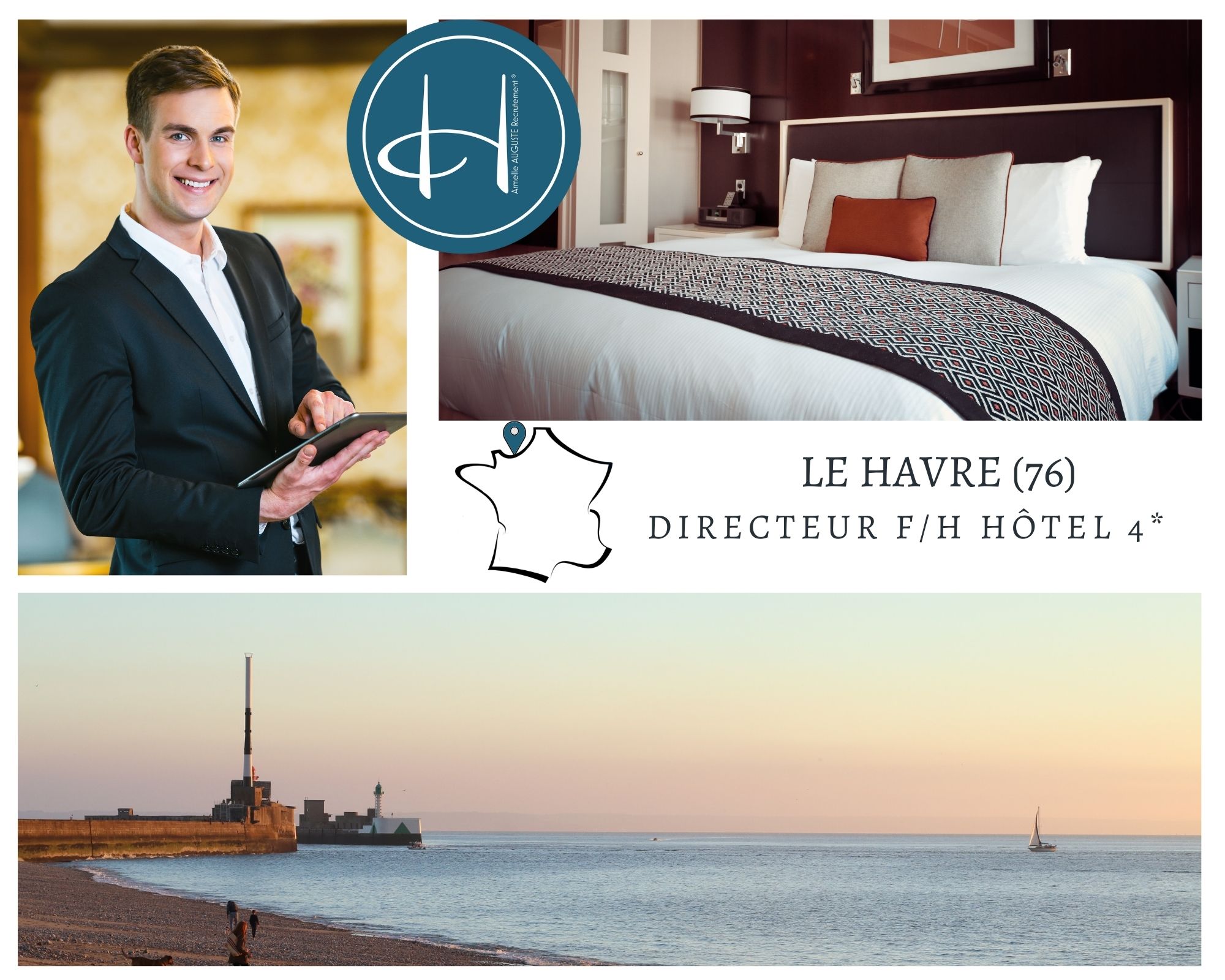 Recrutement: Directeur d'hôtel 4* F/H chez Armelle AUGUSTE Recrutement® à Le Havre