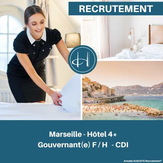 Recrutement: Gouvernant-e Hôtel 4* Marseille F/H chez Armelle AUGUSTE Recrutement® à Marseille