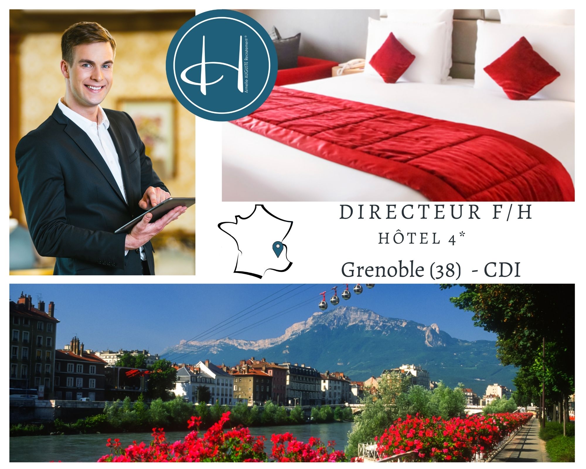 Recrutement: Directeur d'hôtel 4* F/H chez Armelle AUGUSTE Recrutement® à Grenoble