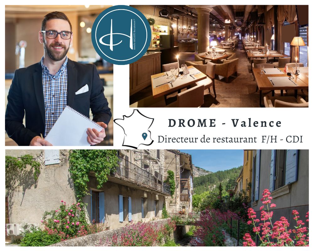 Recrutement: Directeur de restaurant - bistronomique - Hôtel 4* - Valence - Drôme F/H chez Armelle AUGUSTE Recrutement® à Valence