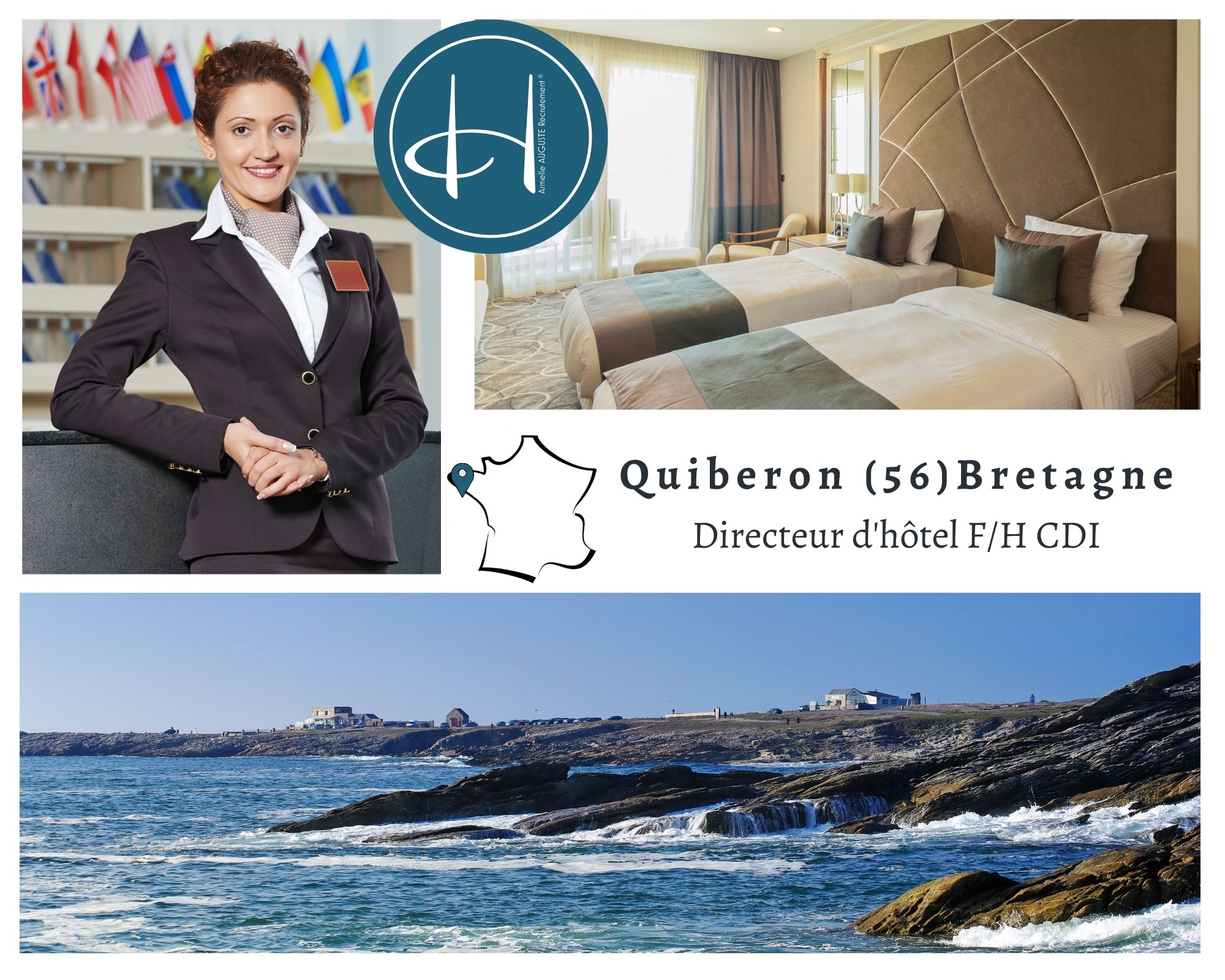 Recrutement: Directeur d'hôtel F/H chez Armelle AUGUSTE Recrutement® à Quiberon