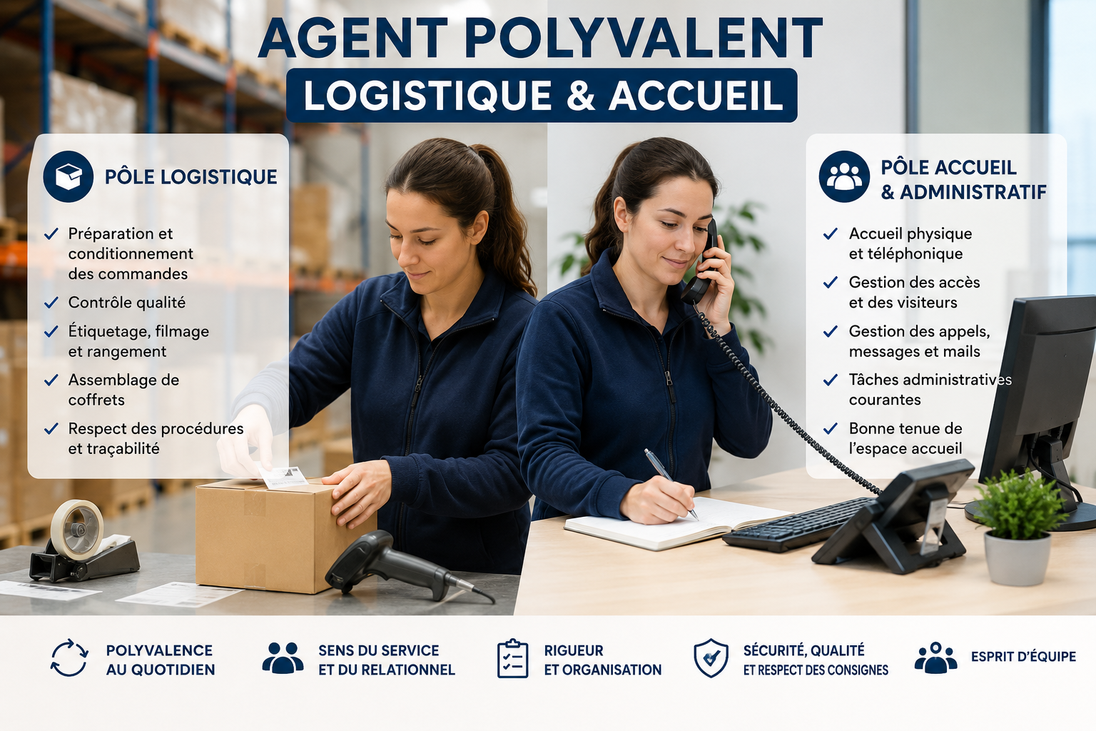Recrutement: Opérateur Polyvalent Logistique & Accueil F/H chez IA Recrutement à Martignas-sur-Jalle