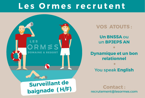 Recrutement: Surveillant de baignade (H/F) chez LES ORMES DOMAINE & RESORT à Dol-de-Bretagne