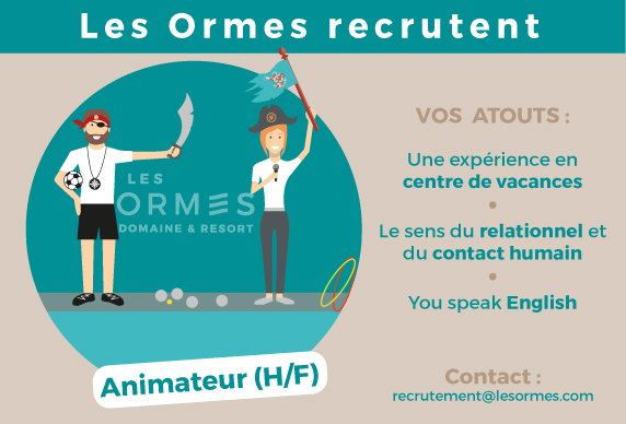 Recrutement: Animateur (H/F) chez LES ORMES DOMAINE & RESORT à Dol-de-Bretagne