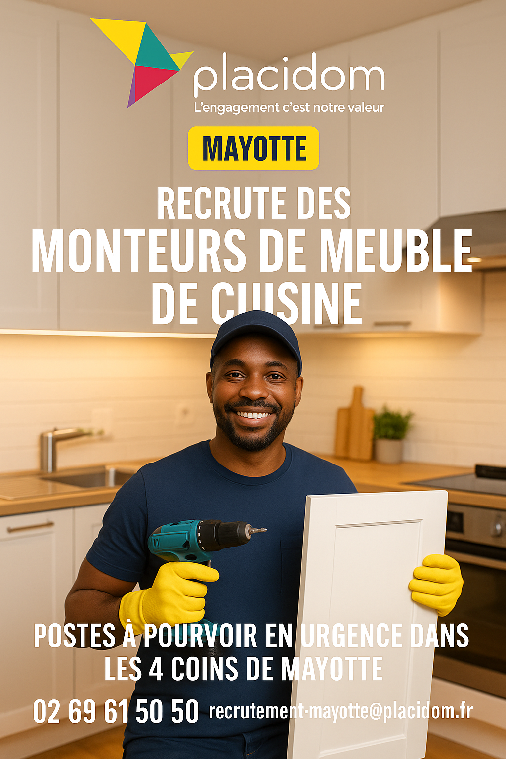 Recrutement: Monteur(se) de meubles de cuisine (F/H) chez PLACIDOM Mayotte à Mamoudzou