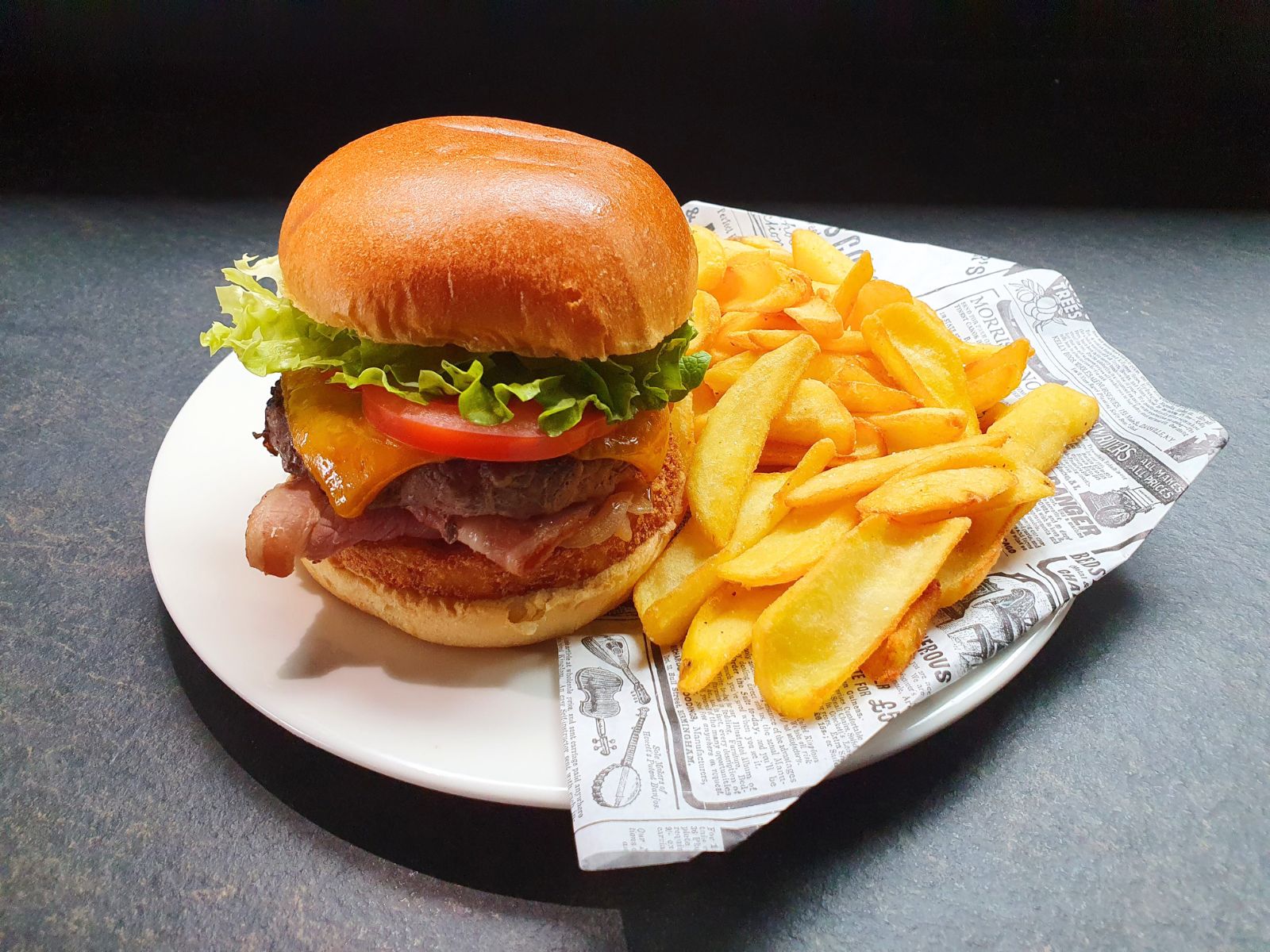 Assiette burger frites